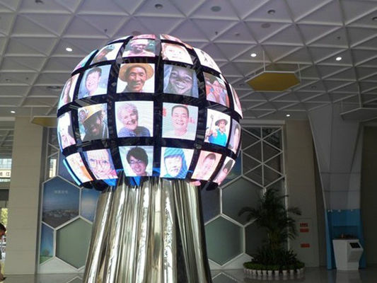 China Bola llevada alta definición de la pantalla, exhibición llevada curvada a todo color de P4 SMD proveedor