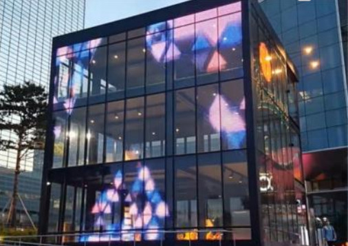 Pantalla LED transparente 1000*500 1000*1000 tamaño personalizado centro comercial de vidrio de serie interior fijo o elevador