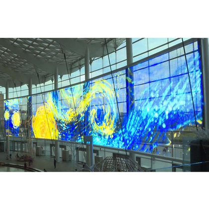 Pantalla LED transparente para exhibición y venta al por menor