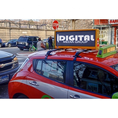 P4 Display LED de cabina superior 960mm*320mm Ip65 de doble lado 4g/Wifi Control de cabina pantalla de publicidad en el techo