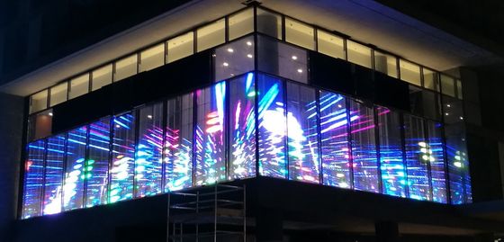 Gabinete flexible 500*1000m m de la instalación de la pantalla LED transparente del alto brillo