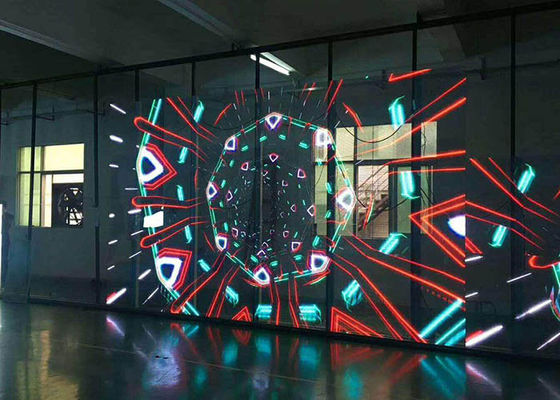 Pared video P3.9-P15.625mm a todo color de la pantalla transparente de alquiler del LED para la publicidad de ventana