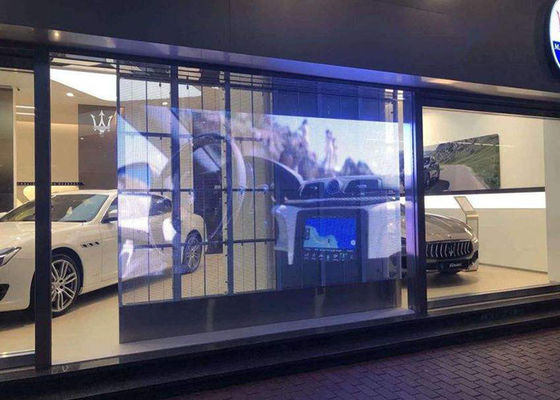 Pared video P3.9-P15.625mm a todo color de la pantalla transparente de alquiler del LED para la publicidad de ventana