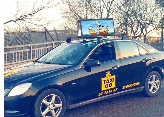 China Muestra de publicidad al aire libre de la pantalla de la pantalla LED del taxi del top del tejado del coche del alto brillo P2.5 P3 P4.81 P5 3G a todo color 4G proveedor