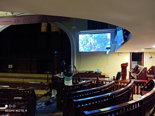 Conferencia de estudio de la iglesia de interior LED pantalla P1.86 con alto brillo y rápida configuración