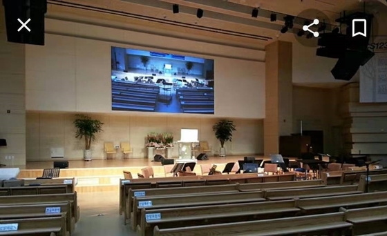 Conferencia de estudio de la iglesia de interior LED pantalla P1.86 con alto brillo y rápida configuración