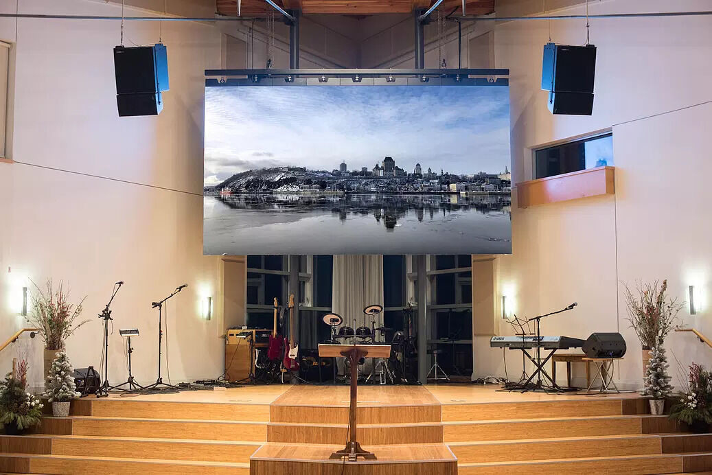 Conferencia de estudio de la iglesia de interior LED pantalla P1.86 con alto brillo y rápida configuración